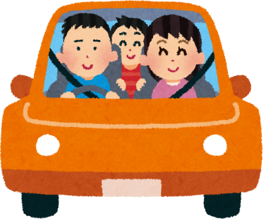 Illustration of a Happy Family on a Car Trip